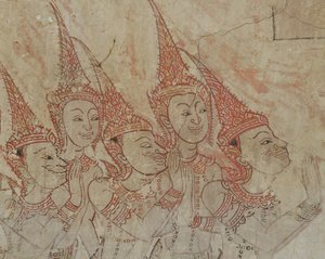 Dettaglio di affresco, Wat Compuwek, Nonthaburi da Unknown